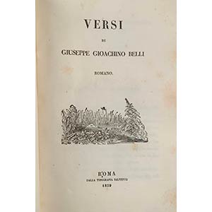 BELLI G.G.Versi.Roma, Salviucci 1839In-8 ... 