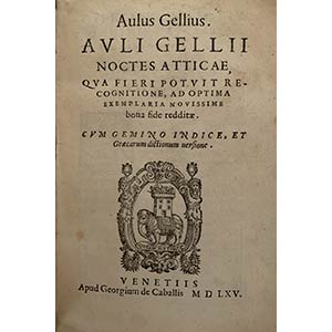 AULUS GELLIUSNoctes Atticae, Venezia, ... 