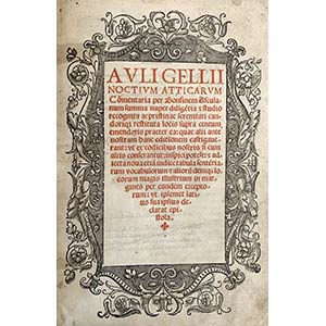 AULUS GELLIUSNoctium Atticarum Commentaria, ... 