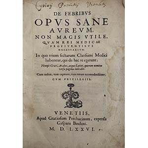 AA.VV.De Febribus Opus Sane Aureum, Venezia, ... 