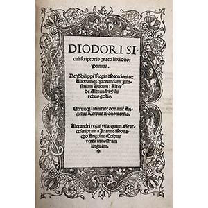 DIODORUS SICULUSLibri Duo, Venezia, Apud ... 