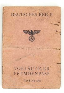 Germany, III ReichFremdenpassPass granted to ... 