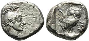 Attica, Athens, Tetradrachm, ca. 500-480 BC; ... 