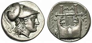 Lesbos, Methymna, Triobol, ca. 350-240 BC; ... 