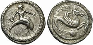 Apulia, Tarentum, Didrachm, ca. 500-480 BC; ... 
