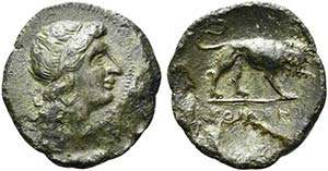 Anonymous, Litra, Neapolis, after 276 BC; AE ... 