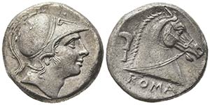 Anonymous, Didrachm, Rome, ca. 241-235 BC; ... 