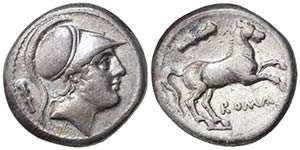 Anonymous, Didrachm, Rome, ca. 230-226 BC; ... 