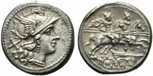 Rudder series, Denarius, Rome, 206-195 BC; ... 