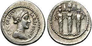 P. Accoleius Lariscolus, Denarius, Rome, ca. ... 