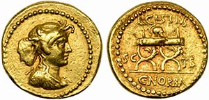 L. Cestius and C. Norbanus , Aureus, Rome, ... 