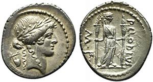 The Caesarians - P. Clodius M.f., Denarius, ... 