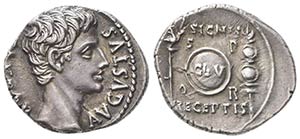 Augustus (27 BC - AD 14), Denarius, Spanish ... 