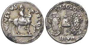 Augustus (27 BC - AD 14), Plated denarius ... 