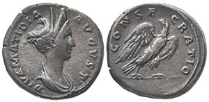 Diva Matidia, Denarius struck under Hadrian, ... 