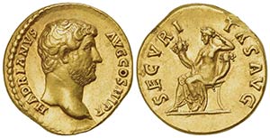 Hadrian (117-138), Aureus, Rome, AD 134-138; ... 