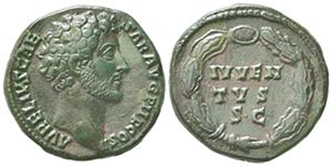 Marcus Aurelius Caesar, As struck under ... 