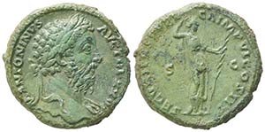 Marcus Aurelius (161-180), As, Rome, AD 173; ... 