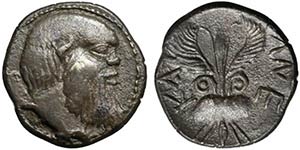 Sicily, Katane, Litra, ca. 461-445 BC; AR (g ... 