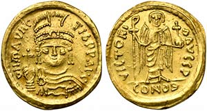 Maurice Tiberius (582-602), Solidus, Rome, ... 