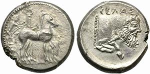Sicily, Gela, Tetradrachm, ca. 465-450 BC; ... 