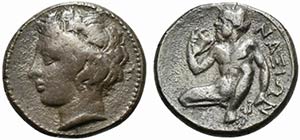 Sicily, Naxos, Hemidrachm, ca. 415-403 BC; ... 