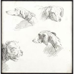 ANONYMOUS, 19th CENTURYStudy for four dog ... 