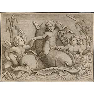Adamo Scultori (fl.1547-1587)Tre putti con i ... 