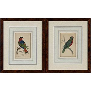 TWO FLYING PICTURES (BRIAR FRAME)Pair of ... 