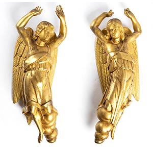 Pair of Italian gilded carvings - 18th ... 