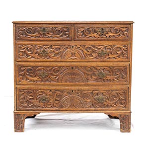 Scottish oak chest of drawers - 18th century ... 