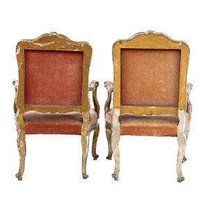Pair of Italian gilt armchairs - ... 