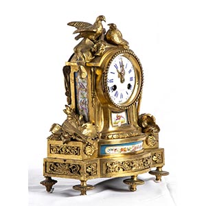 French gilt bronze table clock  - ... 