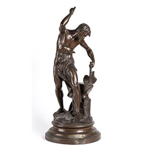 French bronze sculpture - 1904, signed ... 