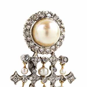 Gold silver diamond drop earrings ... 