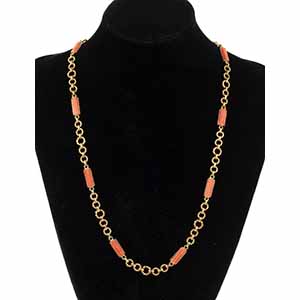 Cerasuolo coral gold necklace 18k yellow ... 