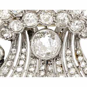 Deco platinum diamond brooch  - ... 