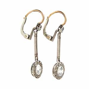 Diamond gold drop earrings 18k ... 