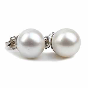 Australian pearl gold earrings 18k white ... 