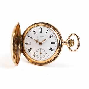 ZENITH: gold pocket watch and ... 