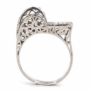 Deco platinum ring with diamond - ... 