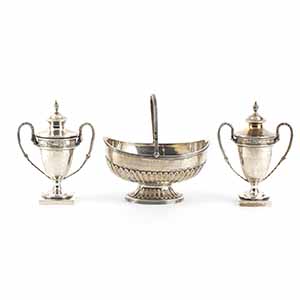 Two English sterling silver cups and a ... 