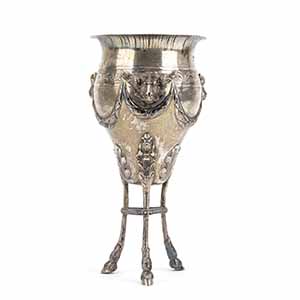 German silver vase - 19th century of tripod ... 