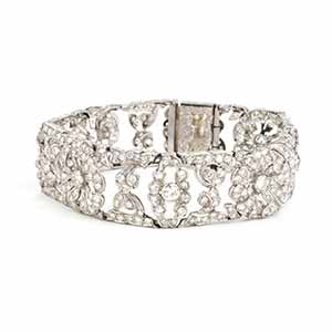 Diamond platinum déco semirigid bracelet  - ... 