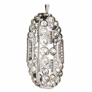 Gold diamond pendant-brooch - ... 
