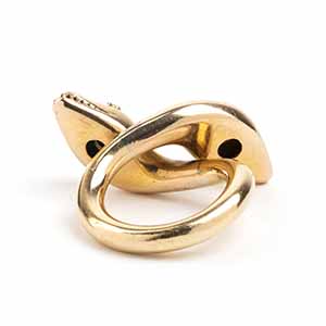 Gold ring with snakes motif and ... 