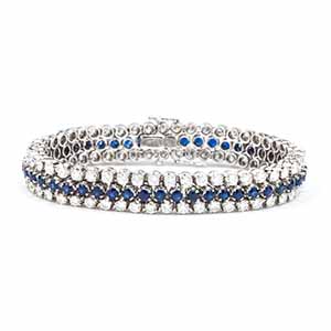 Diamond sapphire gold bracelet 18 white ... 
