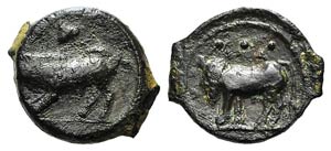 Sicily, Halykiai, c. 390-370 BC. Æ Tetras ... 