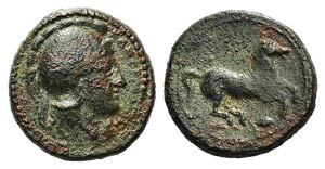 Sicily, Kamarina, c. 339-317 BC. Æ (15mm, ... 