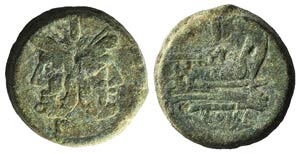 Anonymous, Rome, after 211 BC. Æ As (33mm, ... 